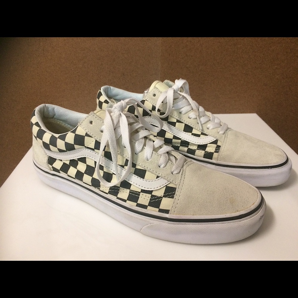 Vans old skool white checkerboard